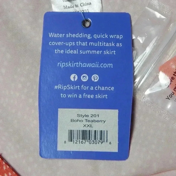 RipSkirt Hawaii Women's Size 2XL Boho Teaberry Pink Wrap Skirt Length 2 - Picture 8 of 9